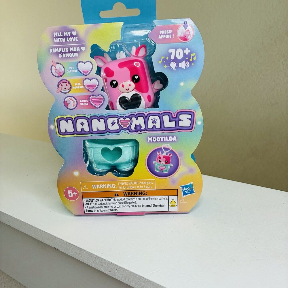 Hasbro Nano-mals MOOTILDA the PINK COW Electronic Pet, Interactive Fidget Toys
